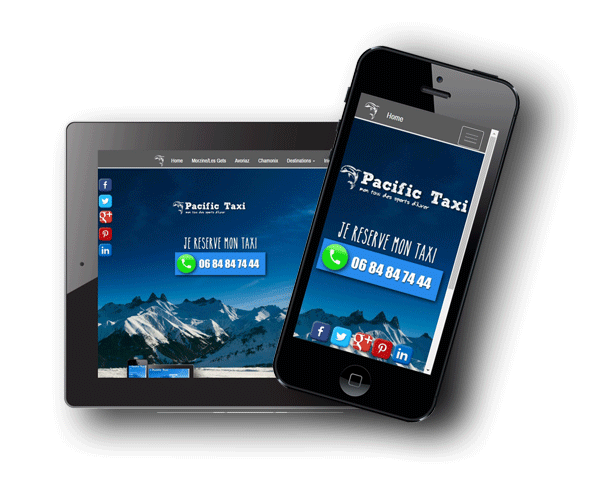 Pacific Taxi Morzine sur tablettes et smartphones